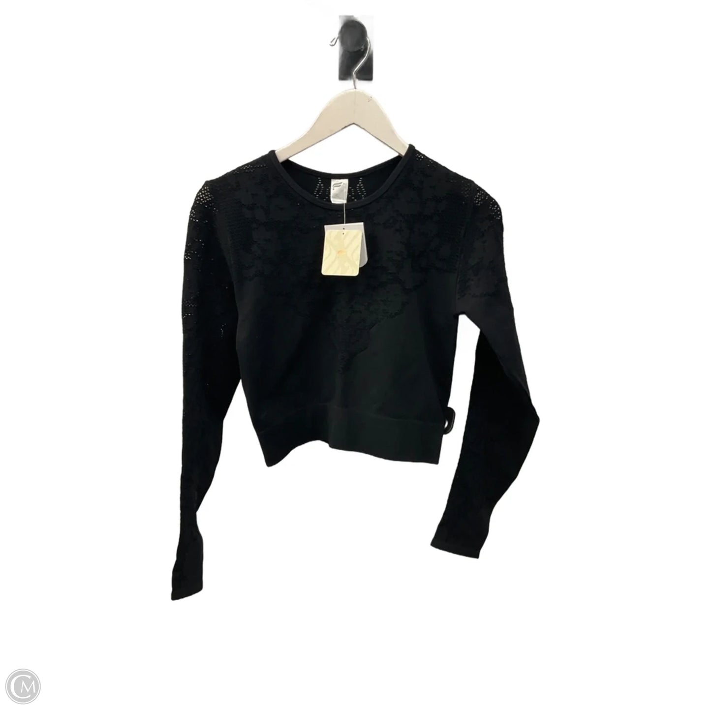 Athletic Top Long Sleeve Crewneck By Fabletics In Black, Size: L