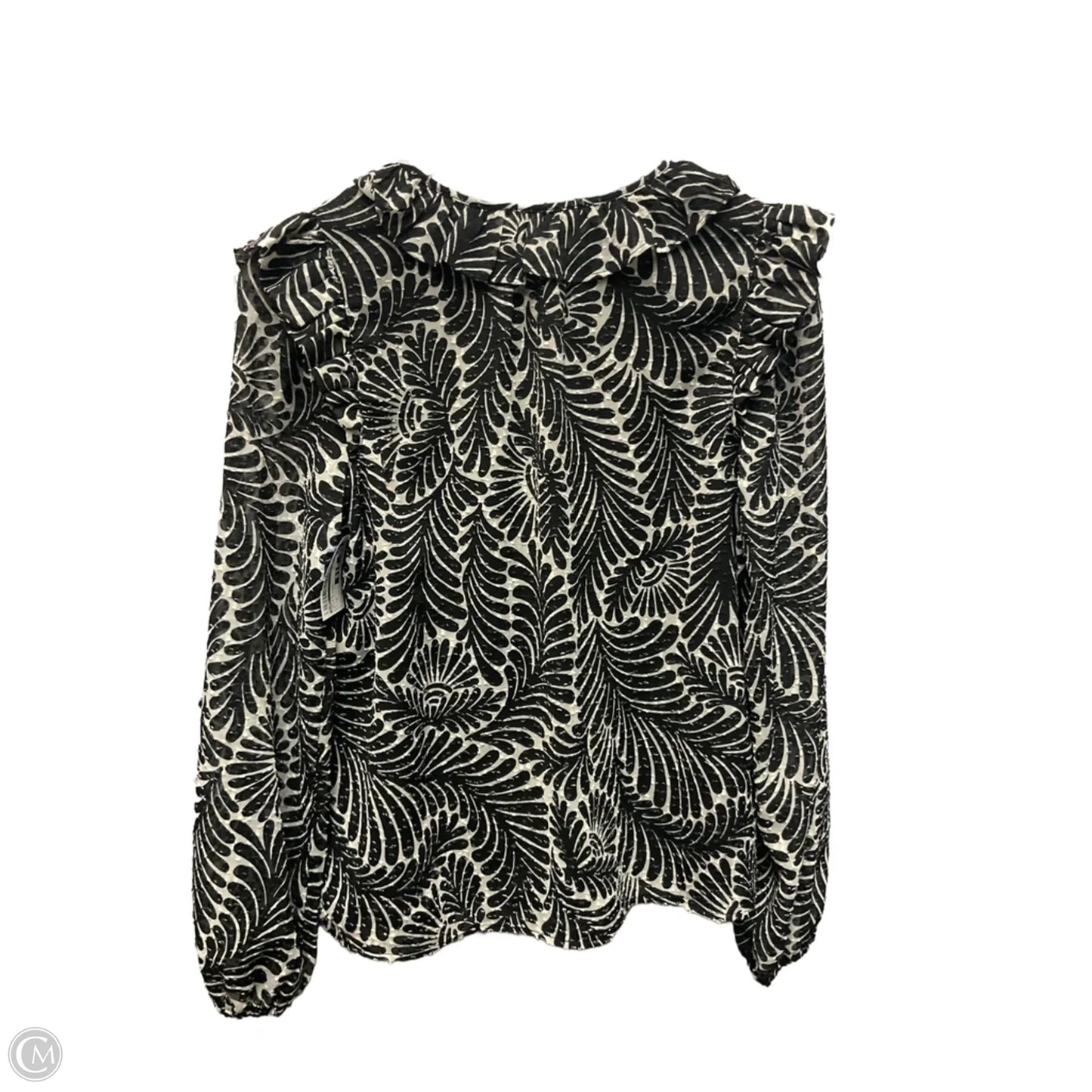 Top Long Sleeve By Loft In Black & Cream, Size: S