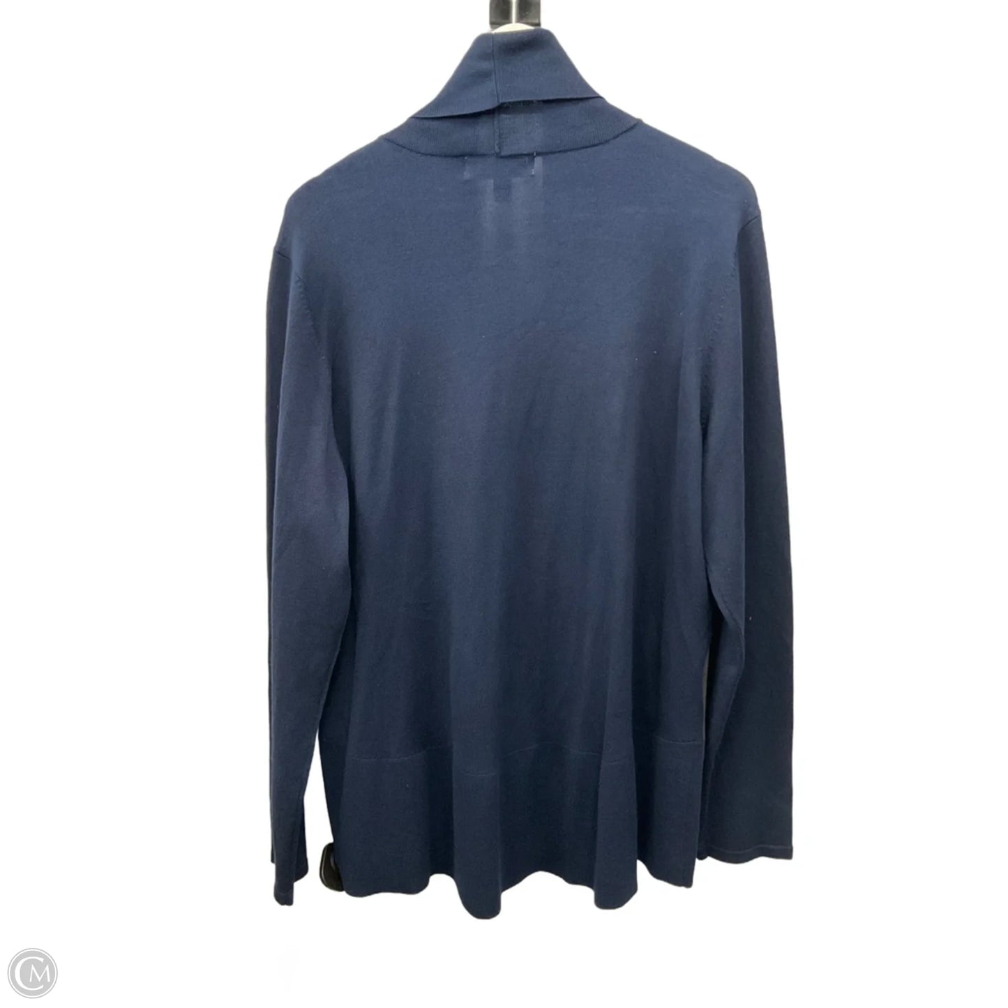Sweater Cardigan By Karen Scott In Navy, Size: 1x