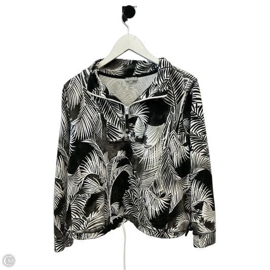 Sweatshirt Collar By Talbots In Black & Grey, Size: 1x