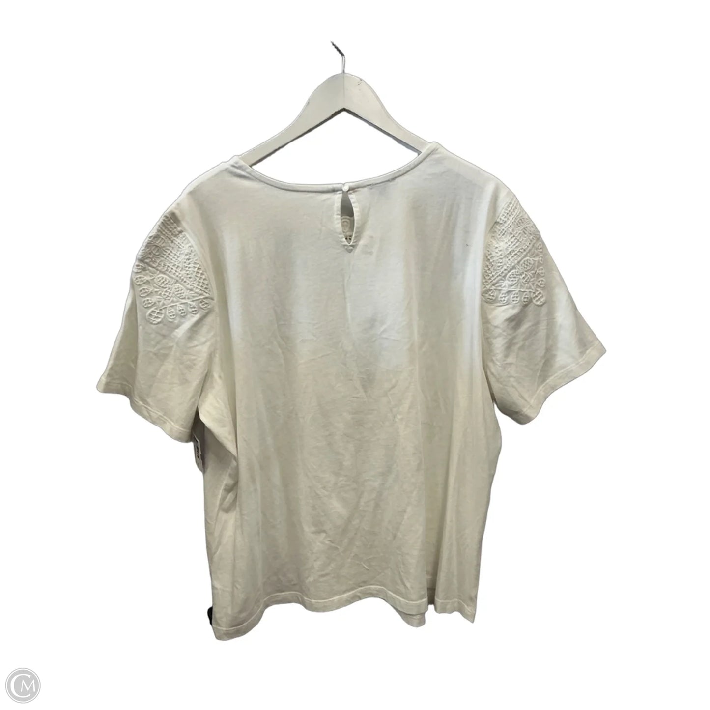 Top Short Sleeve By Talbots In White, Size: 2x