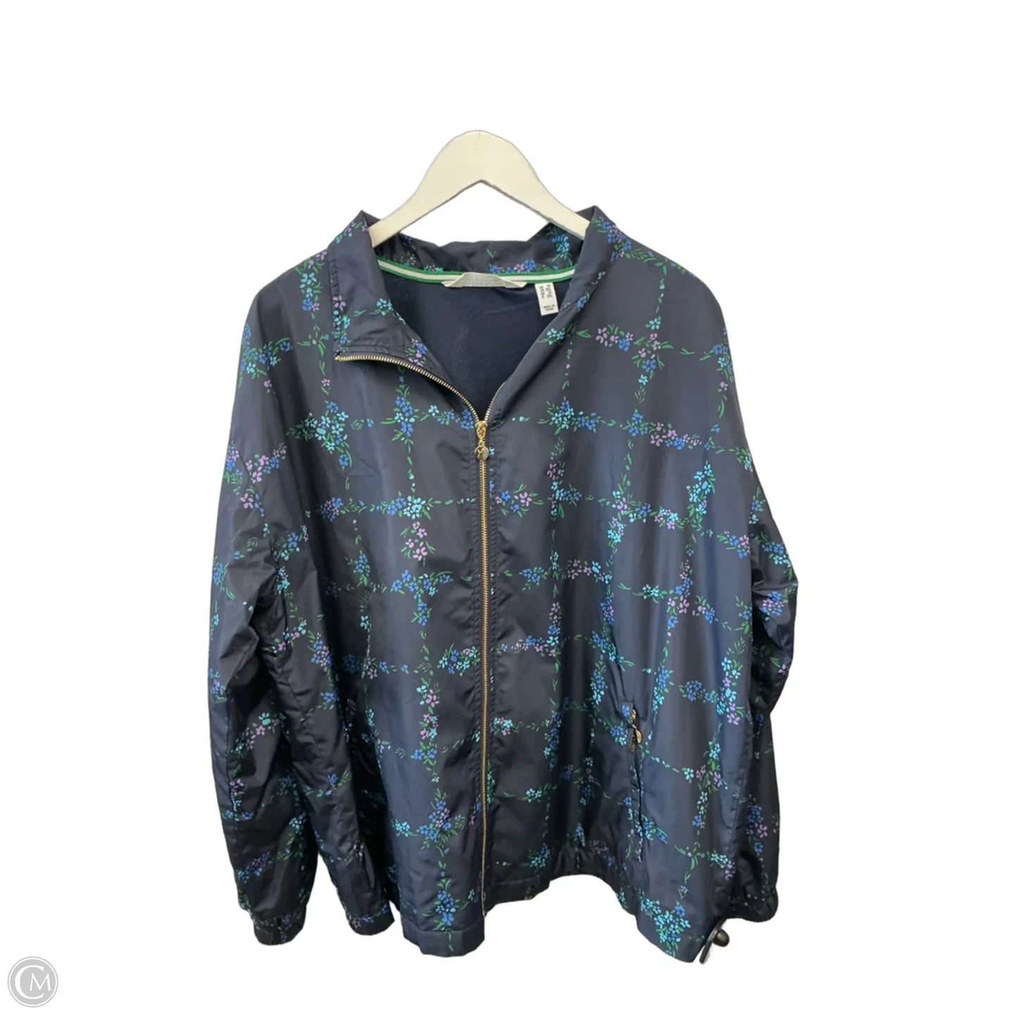 Jacket Windbreaker By Isaac Mizrahi Live Qvc In Navy, Size: 1x