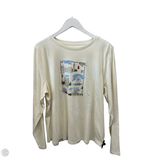 Top Long Sleeve By Talbots In Cream, Size: Xl