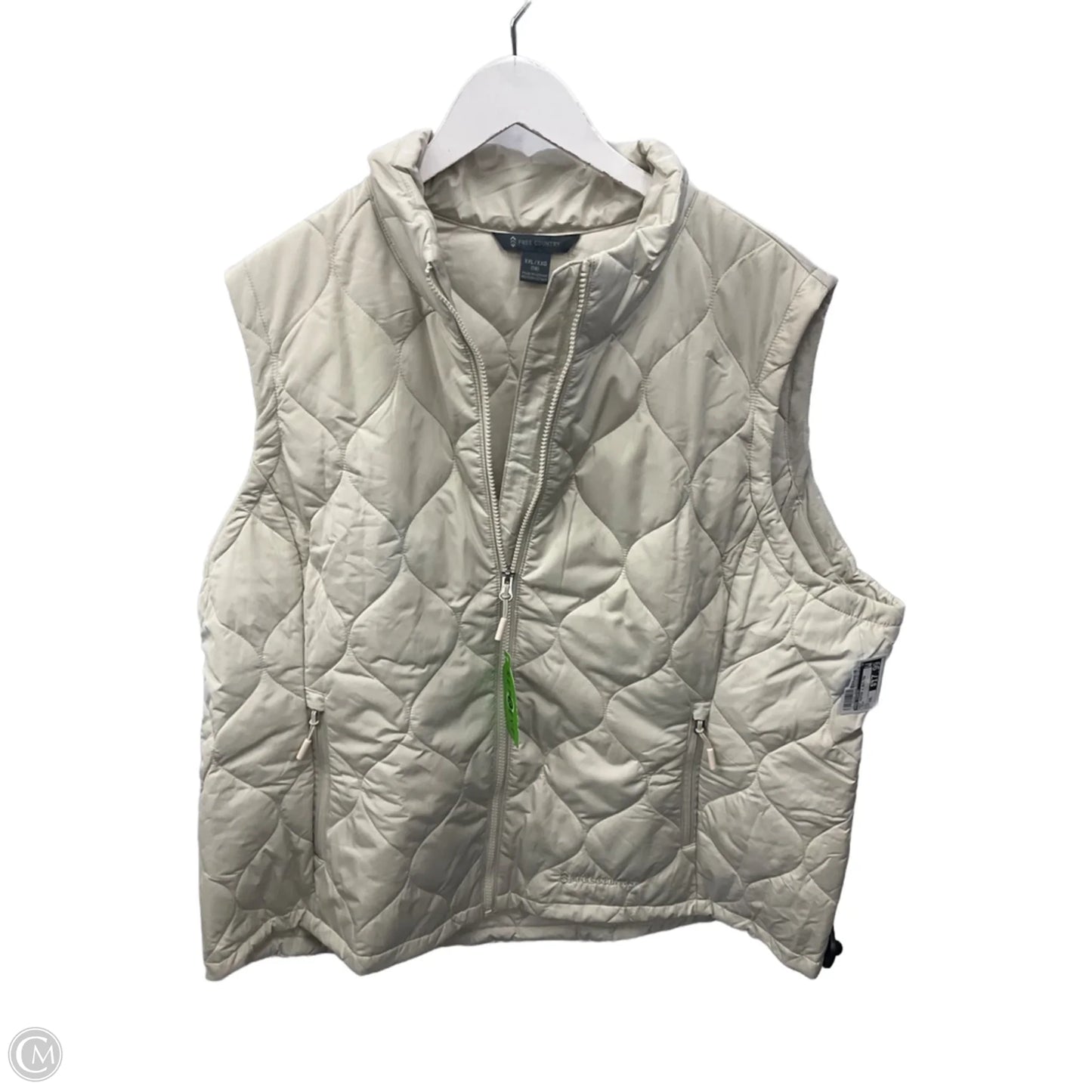 Vest Puffer & Quilted By Free Country In Cream, Size: Xxl