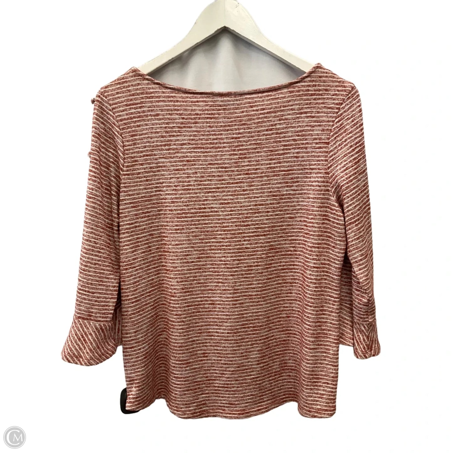 Top 3/4 Sleeve By Liz Claiborne In Striped Pattern, Size: M