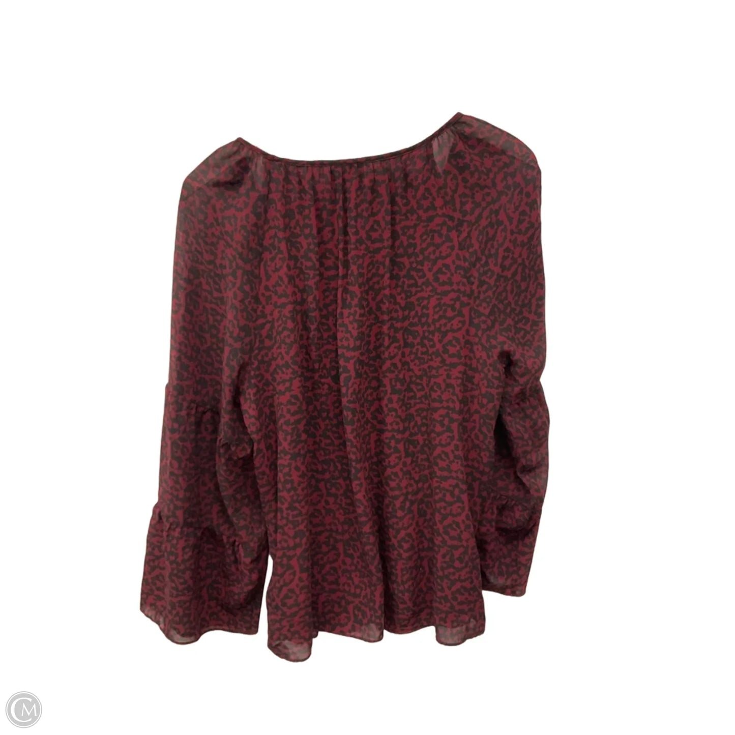 Top Long Sleeve By Jm Collections In Black & Red, Size: M