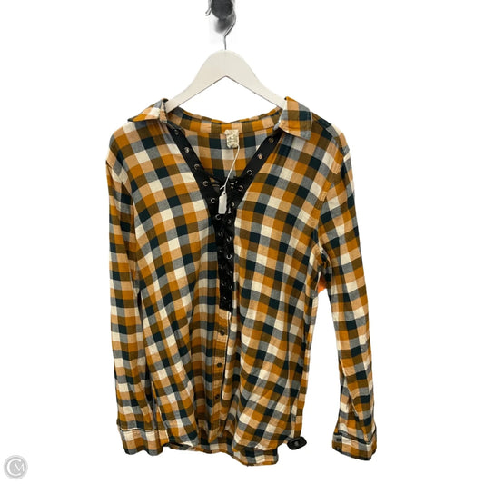 Top Long Sleeve By Gimmicks In Orange, Size: L