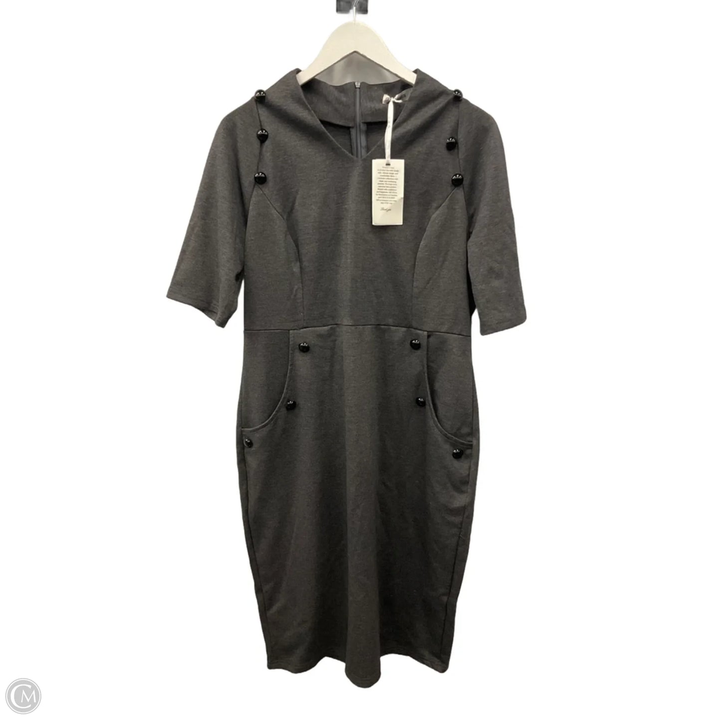 Dress Casual Midi By Grace Karin In Grey, Size: Xl