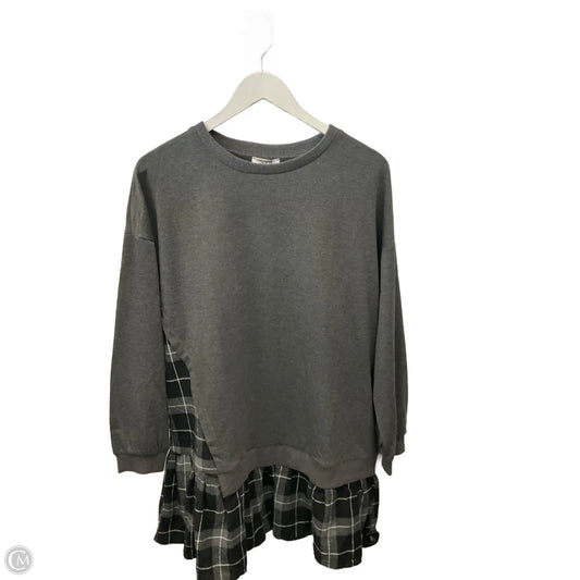 Top Long Sleeve By Zeagoo In Grey, Size: L