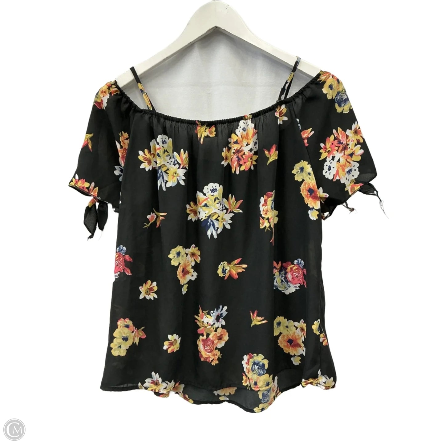 Top Short Sleeve By Paper Crane In Floral Print, Size: L