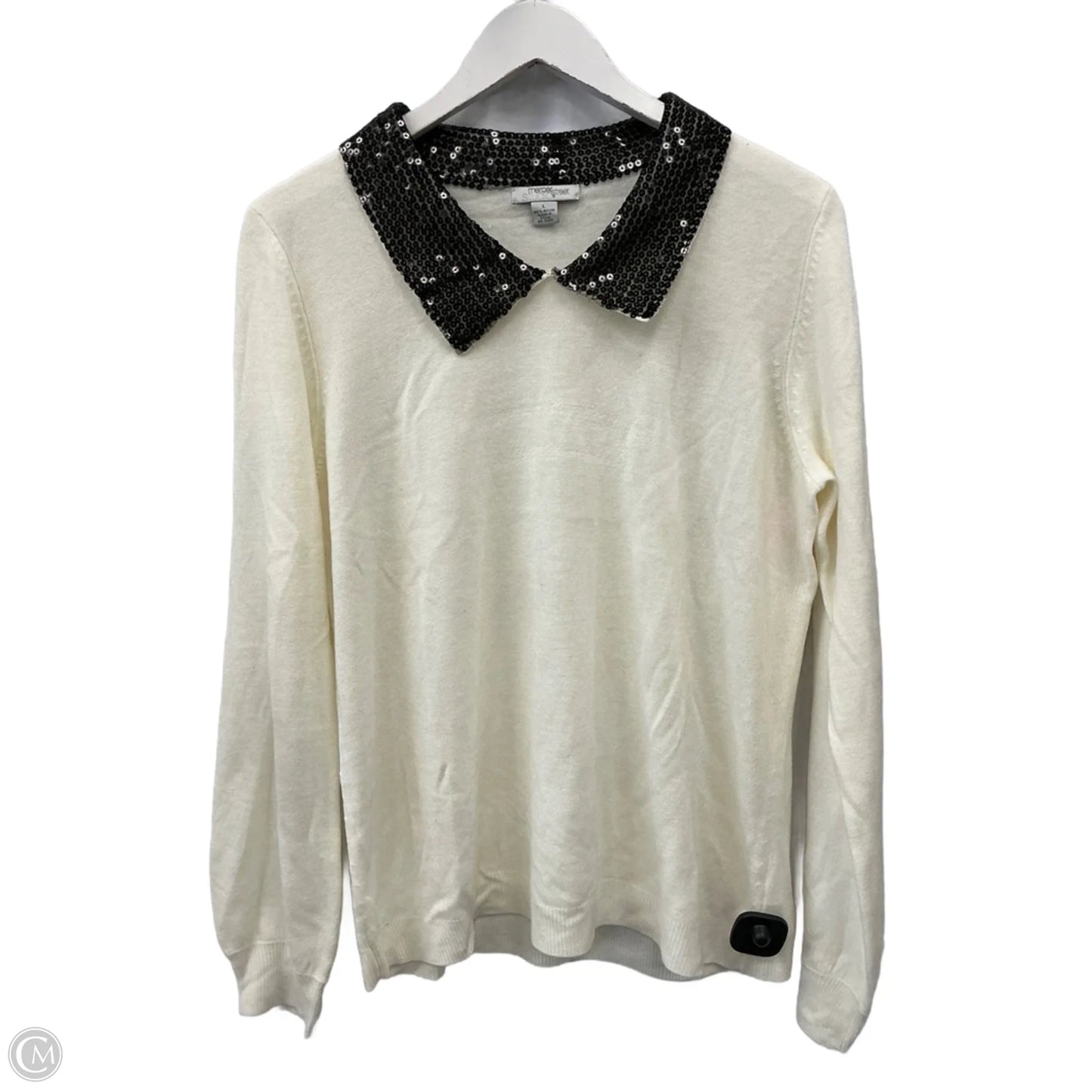 Top Long Sleeve By Mercer Street In White, Size: L