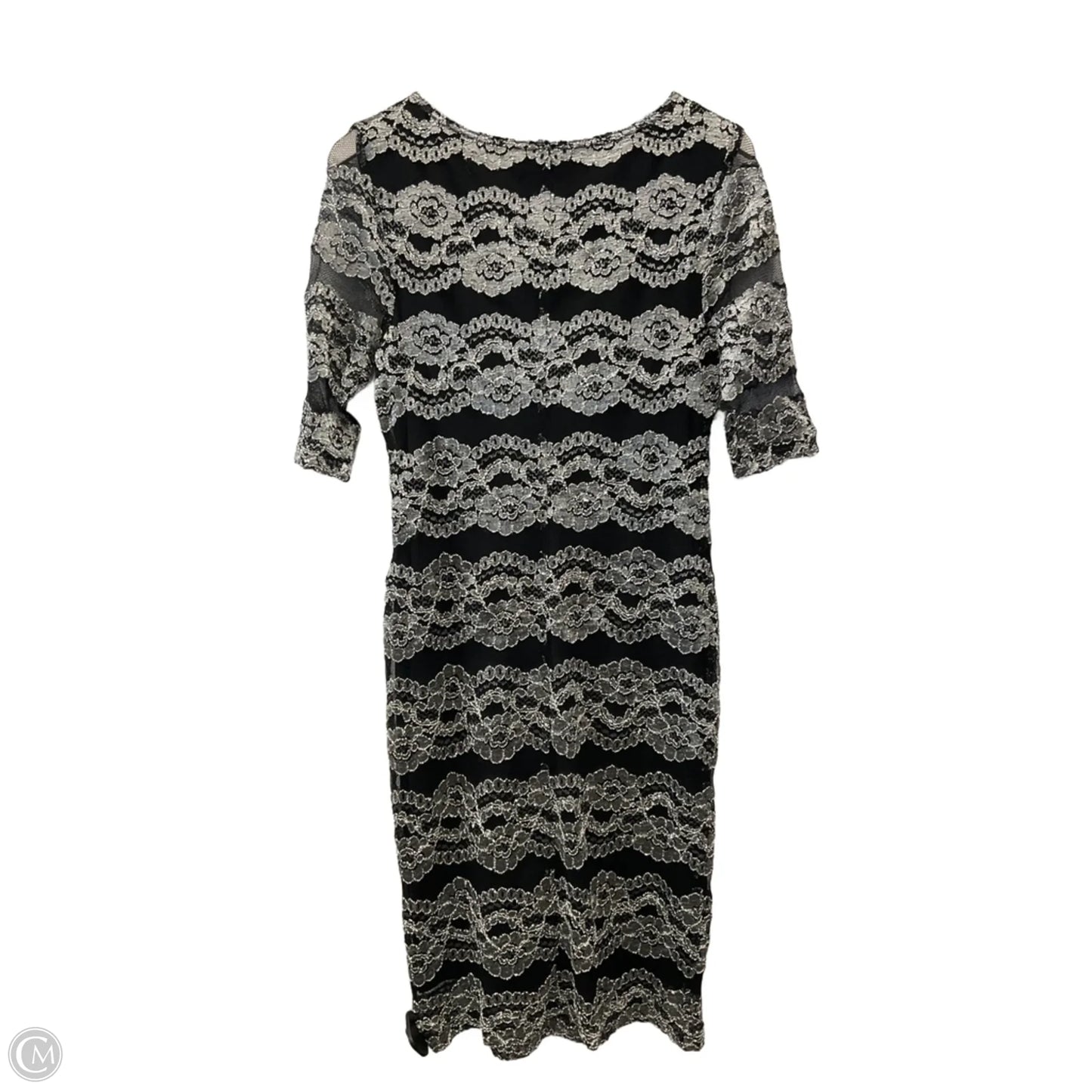 Dress Casual Short By Connected Apparel In Black & Silver, Size: M