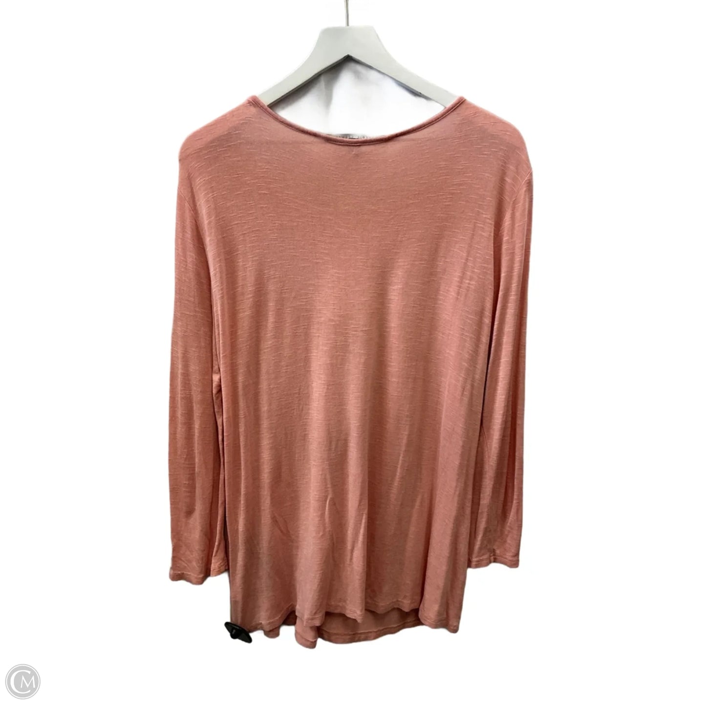 Top Long Sleeve By Valerie Stevens In Peach, Size: M