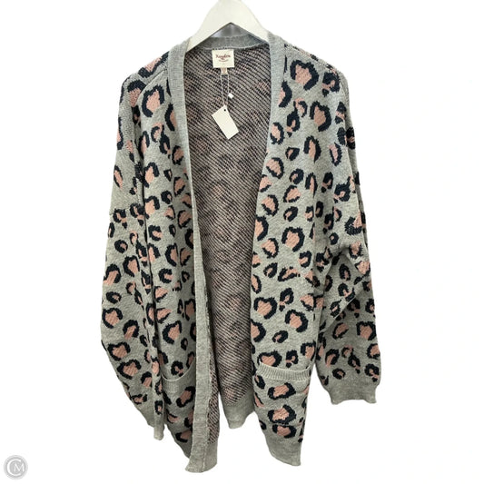 Sweater Cardigan By Hayden La In Grey, Size: 2x