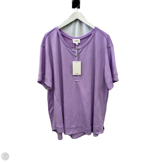 Top Short Sleeve By Andree By Unit In Purple, Size: 2x