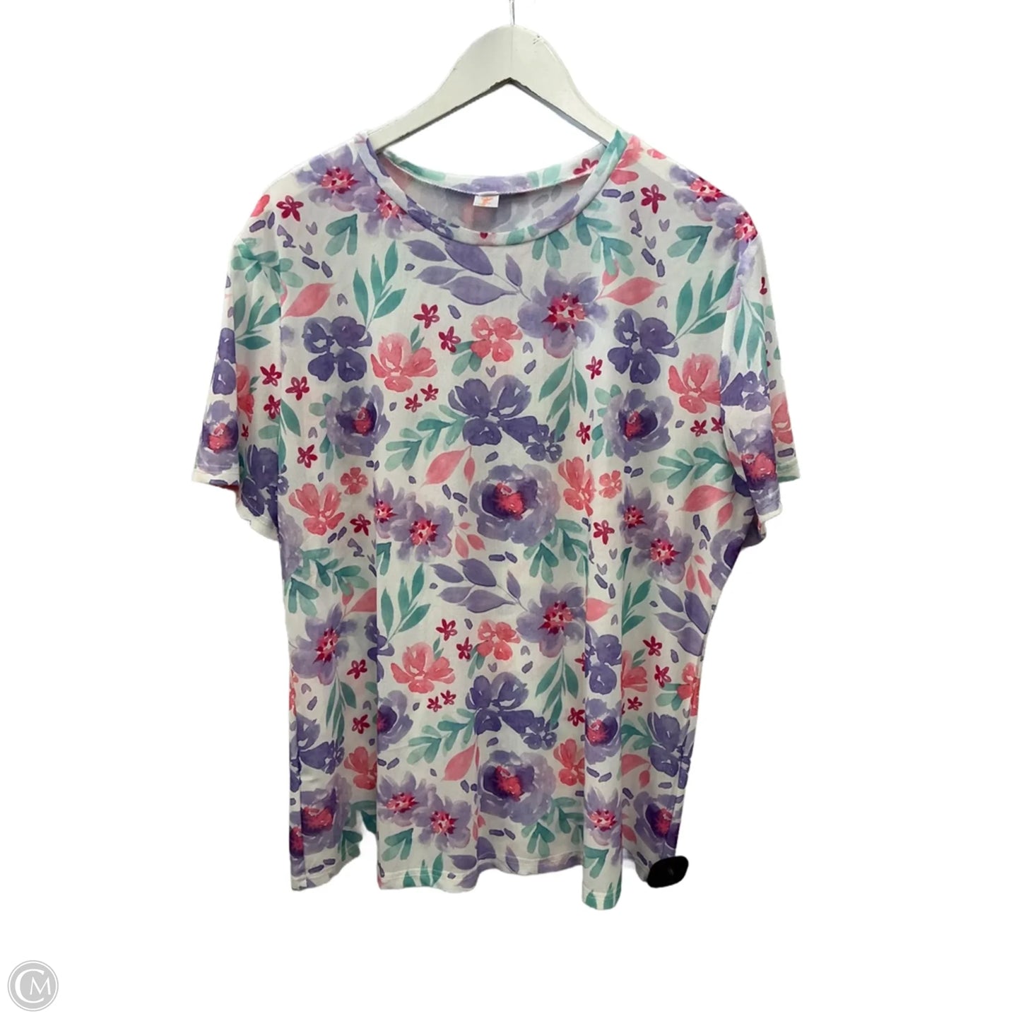 Top Short Sleeve By Clothes Mentor In Floral Print, Size: 3x