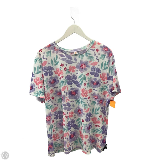 Top Short Sleeve By Clothes Mentor In Floral Print, Size: 3x