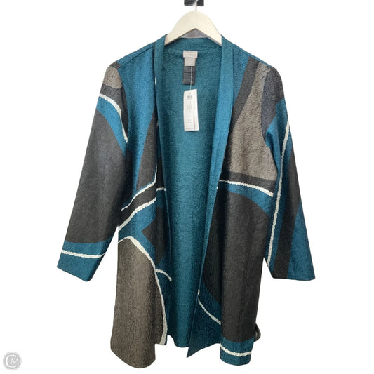 Cardigan By Chicos In Black & Blue, Size: M