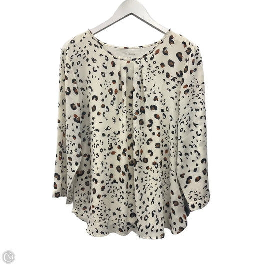 Top 3/4 Sleeve By Van Heusen In Animal Print, Size: L