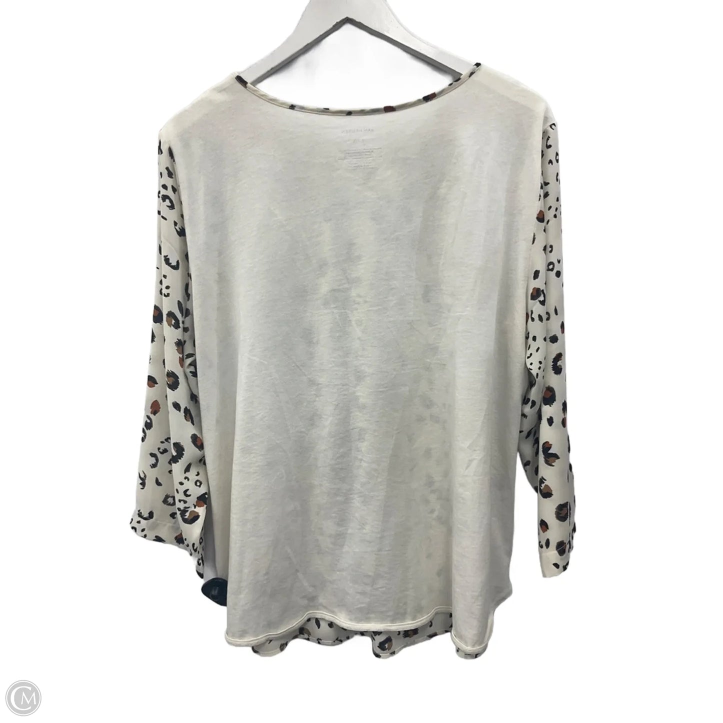 Top 3/4 Sleeve By Van Heusen In Animal Print, Size: L
