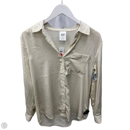 Blouse Long Sleeve By Gap In Cream, Size: Xs