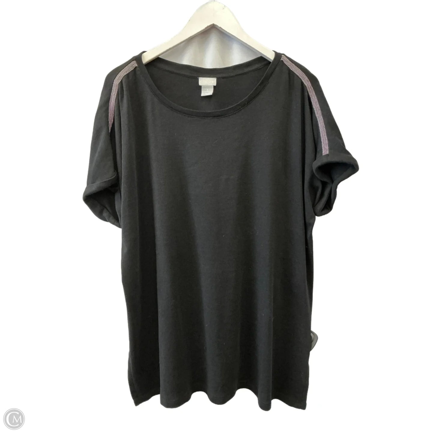 Top Short Sleeve By Chicos In Black, Size: Xl