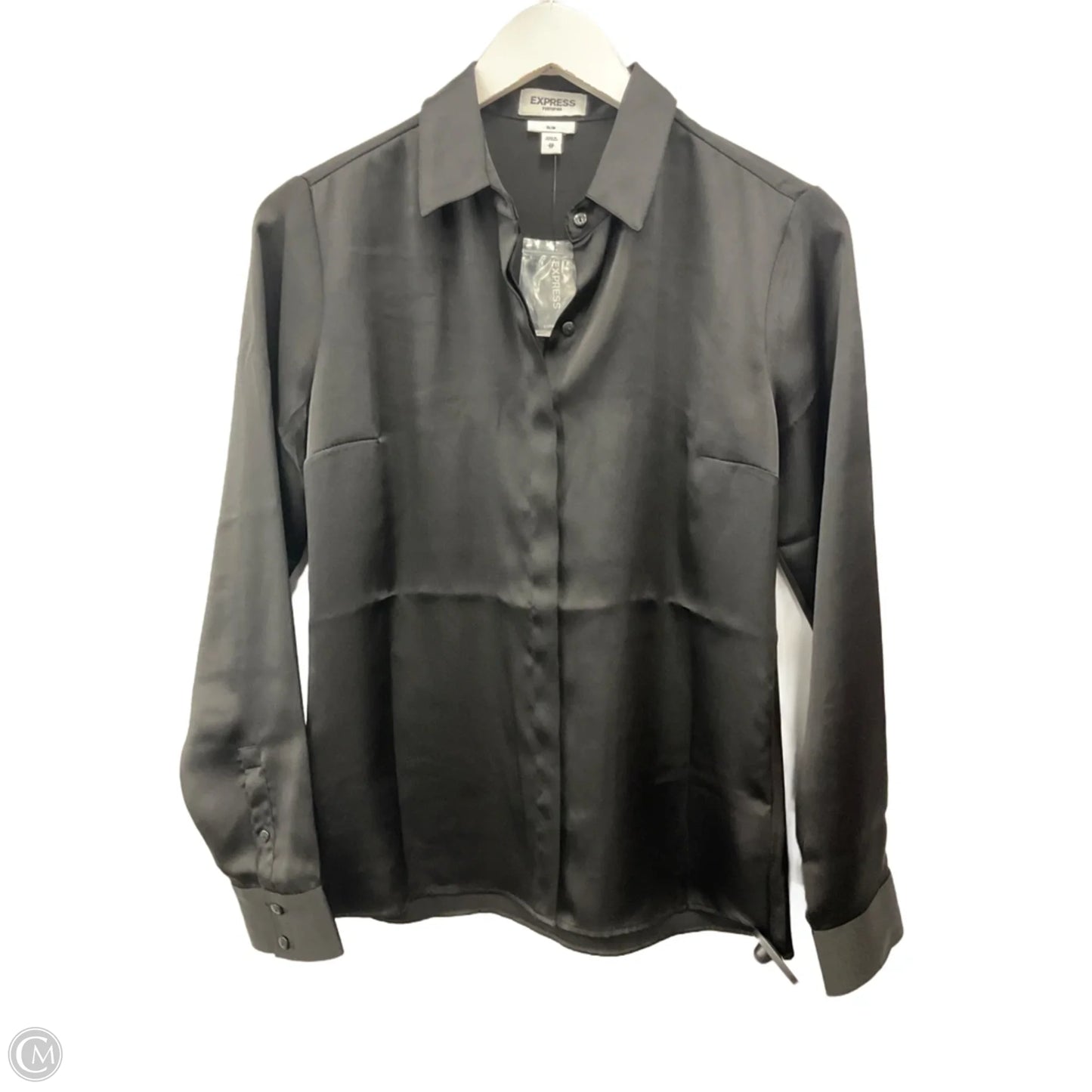 Blouse Long Sleeve By Express In Black, Size: Xs