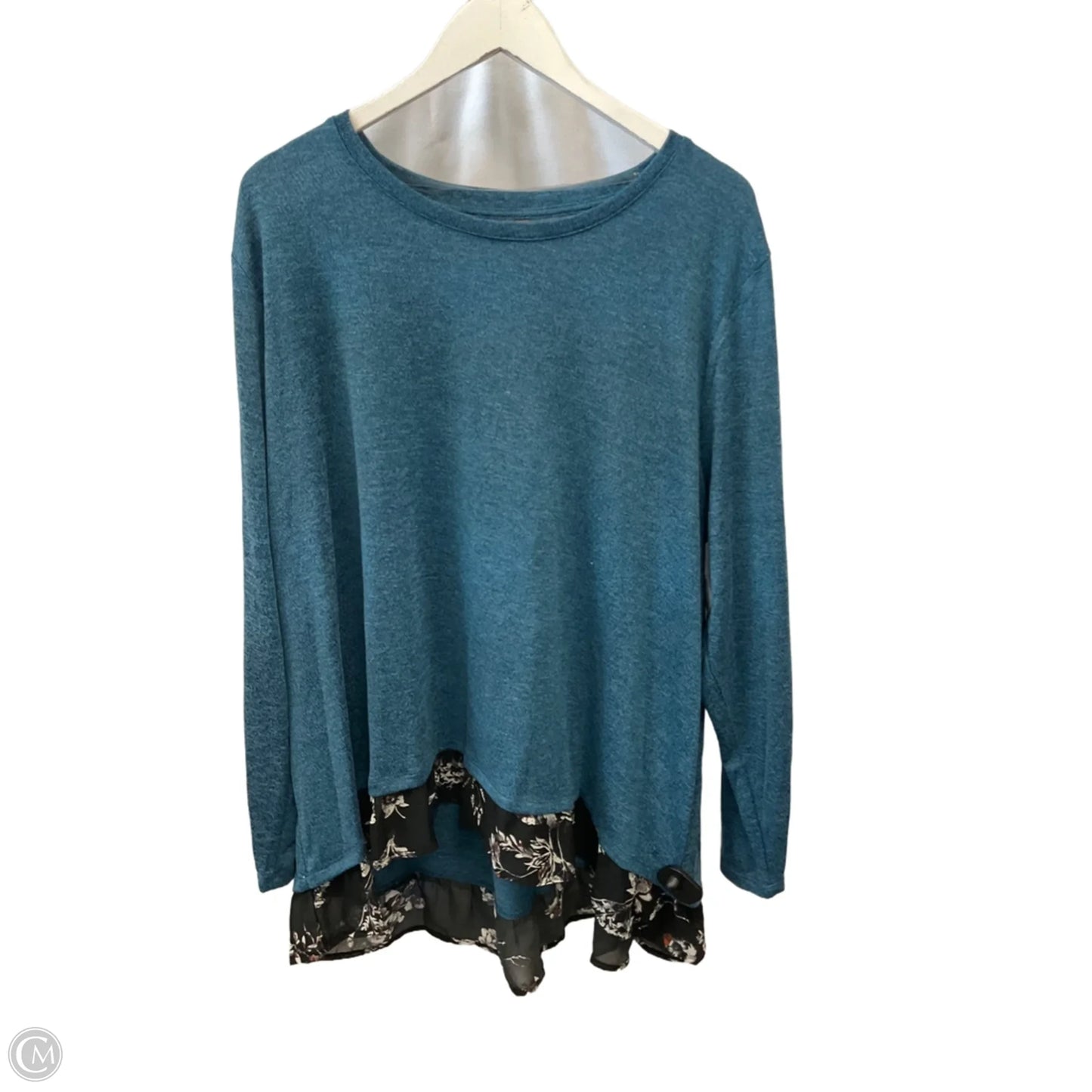 Top Long Sleeve By Massini In Blue, Size: 3x