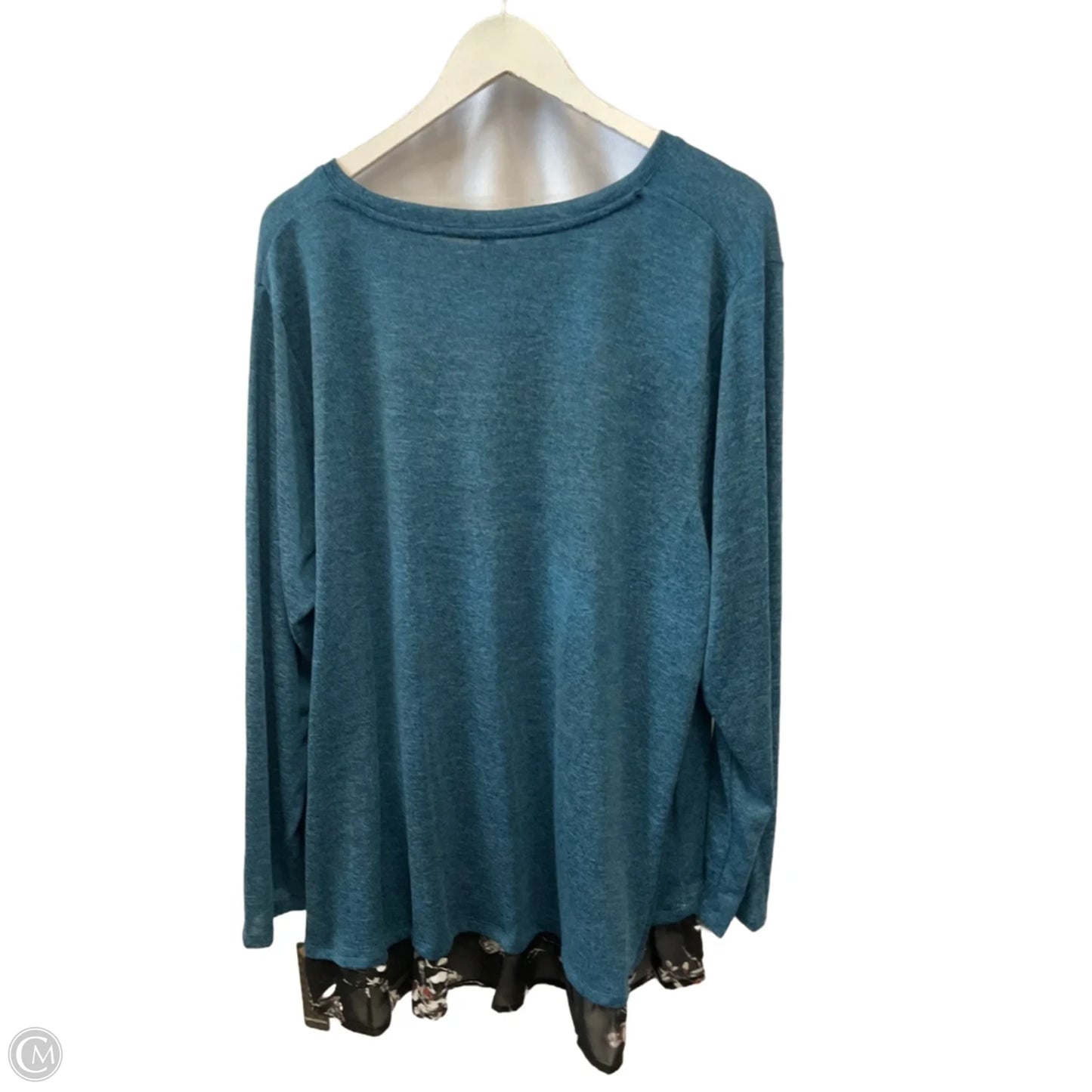 Top Long Sleeve By Massini In Blue, Size: 3x