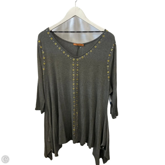 Top 3/4 Sleeve By Belldini In Grey, Size: 2x