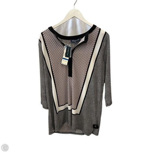 Top 3/4 Sleeve By Jones New York In Polkadot Pattern, Size: 1x