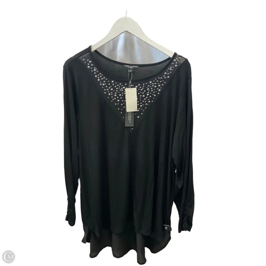 Top Long Sleeve By Cable And Gauge In Black, Size: 1x