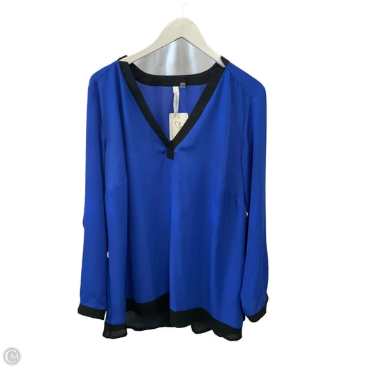 Top Long Sleeve By Ny Collection In Blue, Size: 2x
