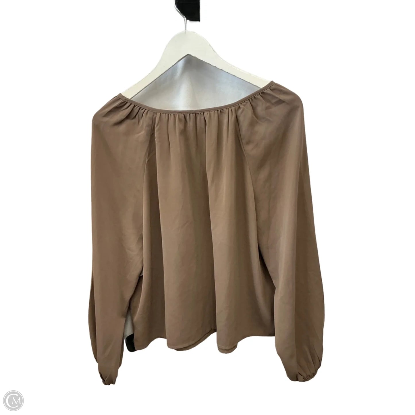 Top Long Sleeve By Abercrombie And Fitch In Taupe, Size: M