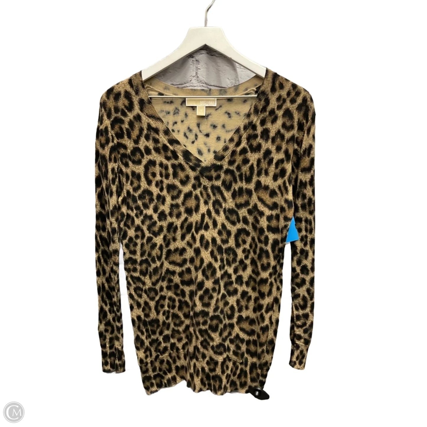 Top Long Sleeve By Michael By Michael Kors In Animal Print, Size: S
