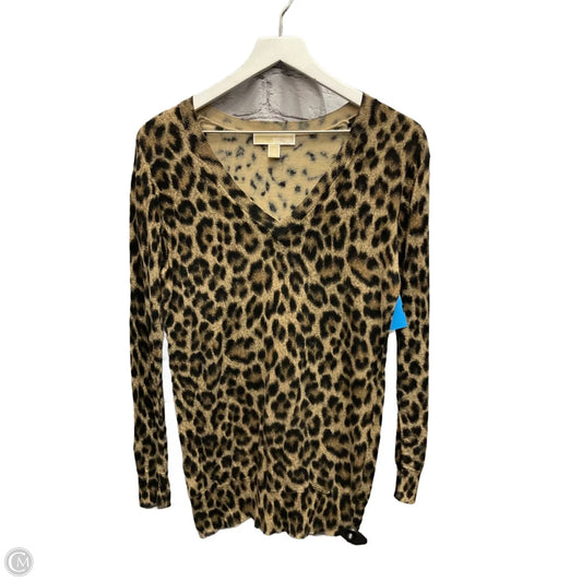 Top Long Sleeve By Michael By Michael Kors In Animal Print, Size: S