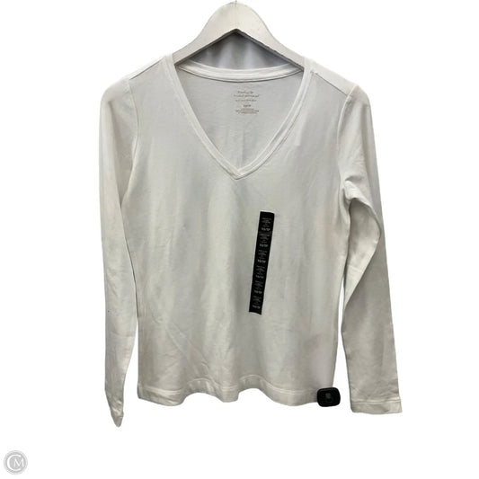 Top Long Sleeve By Banana Republic In White, Size: Xs