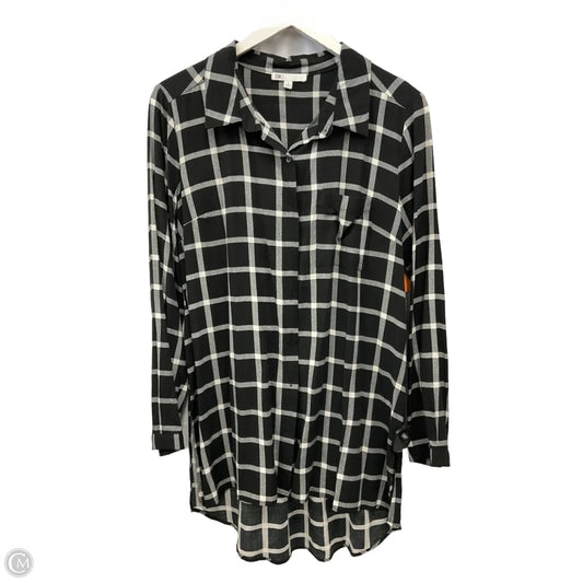 Top Long Sleeve By Dr2 In Plaid Pattern, Size: M