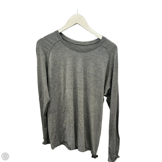Athletic Top Long Sleeve Crewneck By Lululemon In Grey, Size: L