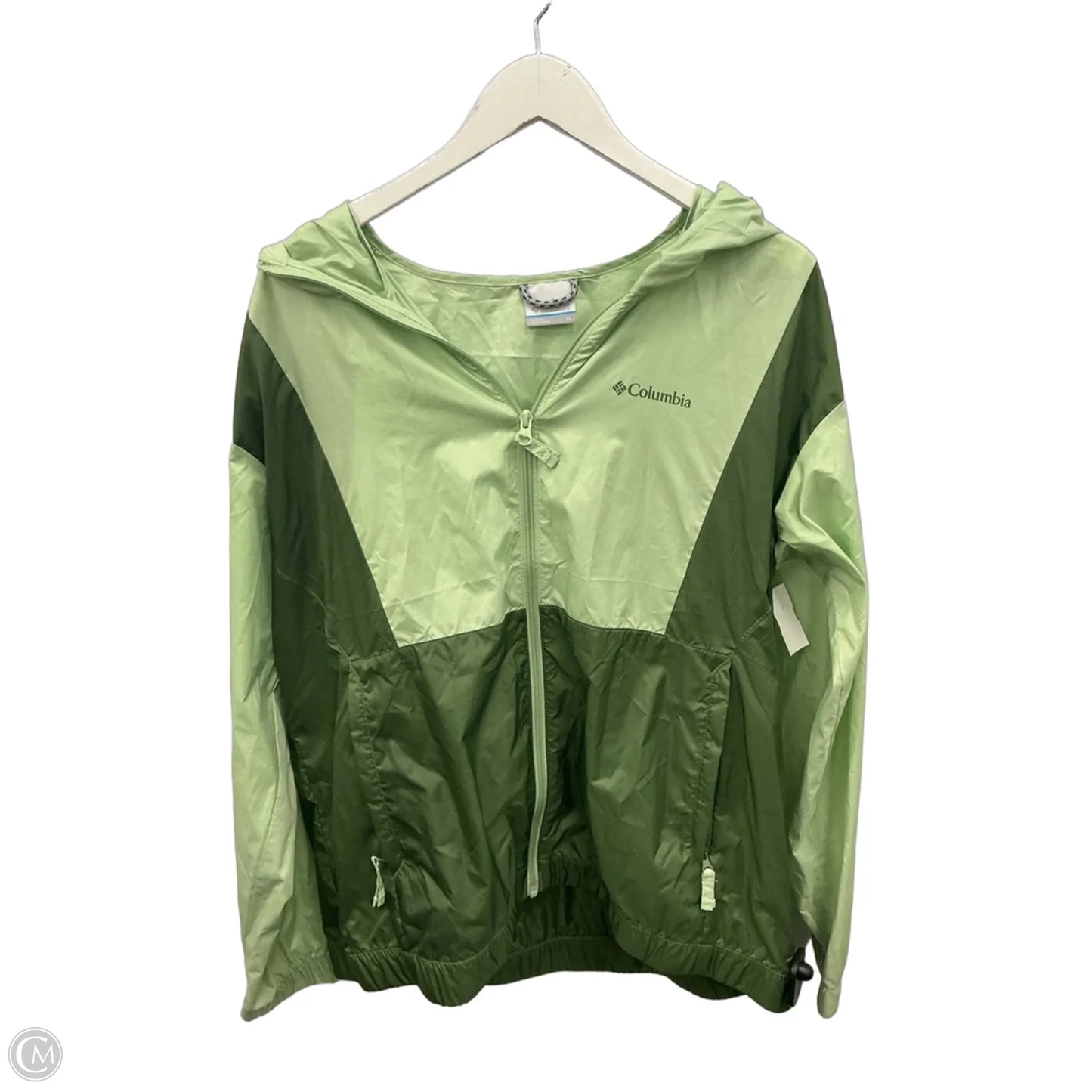 Jacket Windbreaker By Columbia In Green, Size: Xl