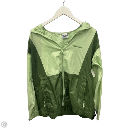 Jacket Windbreaker By Columbia In Green, Size: Xl