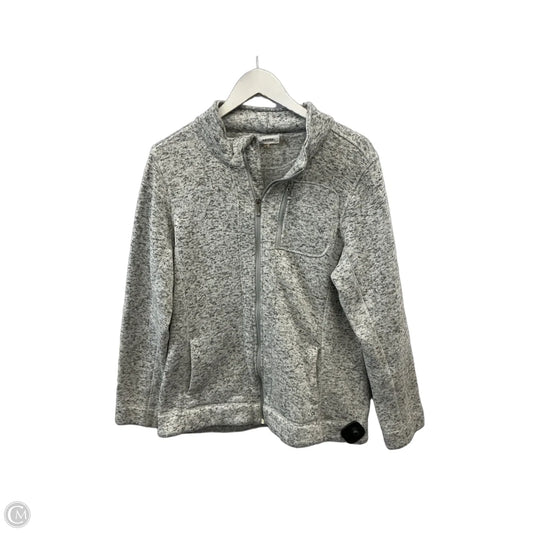 Athletic Jacket By Calvin Klein In Grey, Size: L