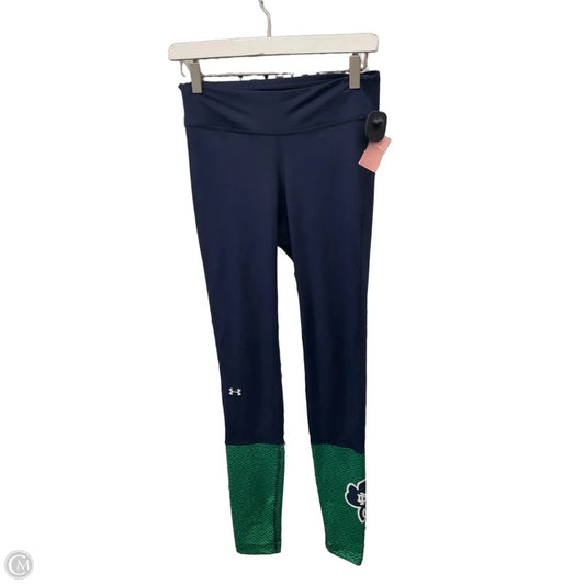 Athletic Leggings By Under Armour In Navy, Size: M