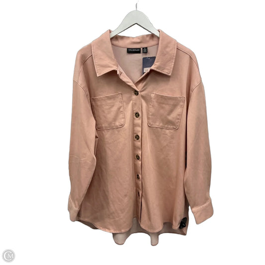 Jacket Shirt By Clothes Mentor In Pink, Size: 1x