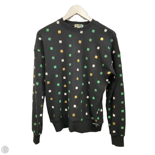 Sweatshirt Crewneck By Clothes Mentor In Black & Green, Size: S