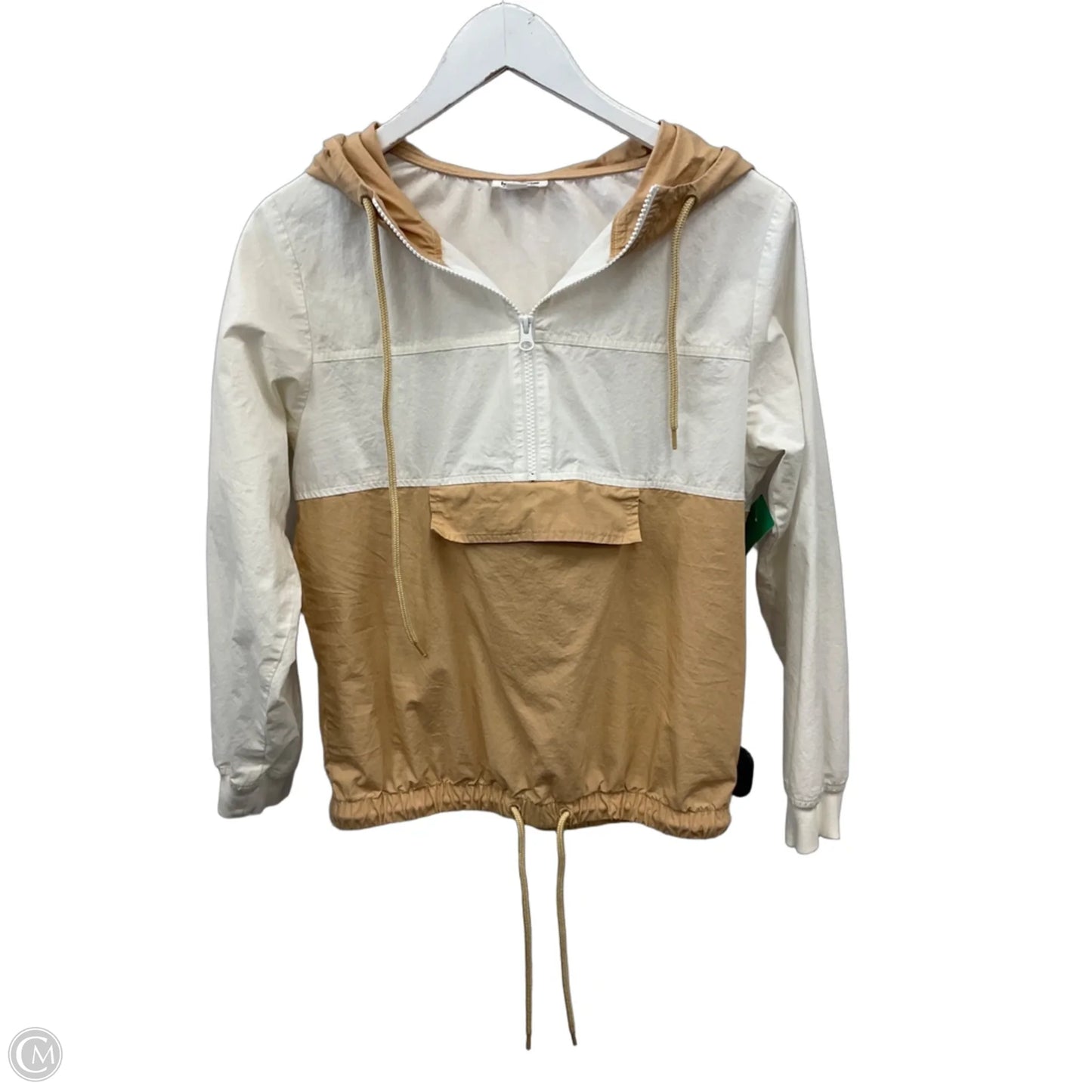 Jacket Windbreaker By The Drop In Cream & Orange, Size: S