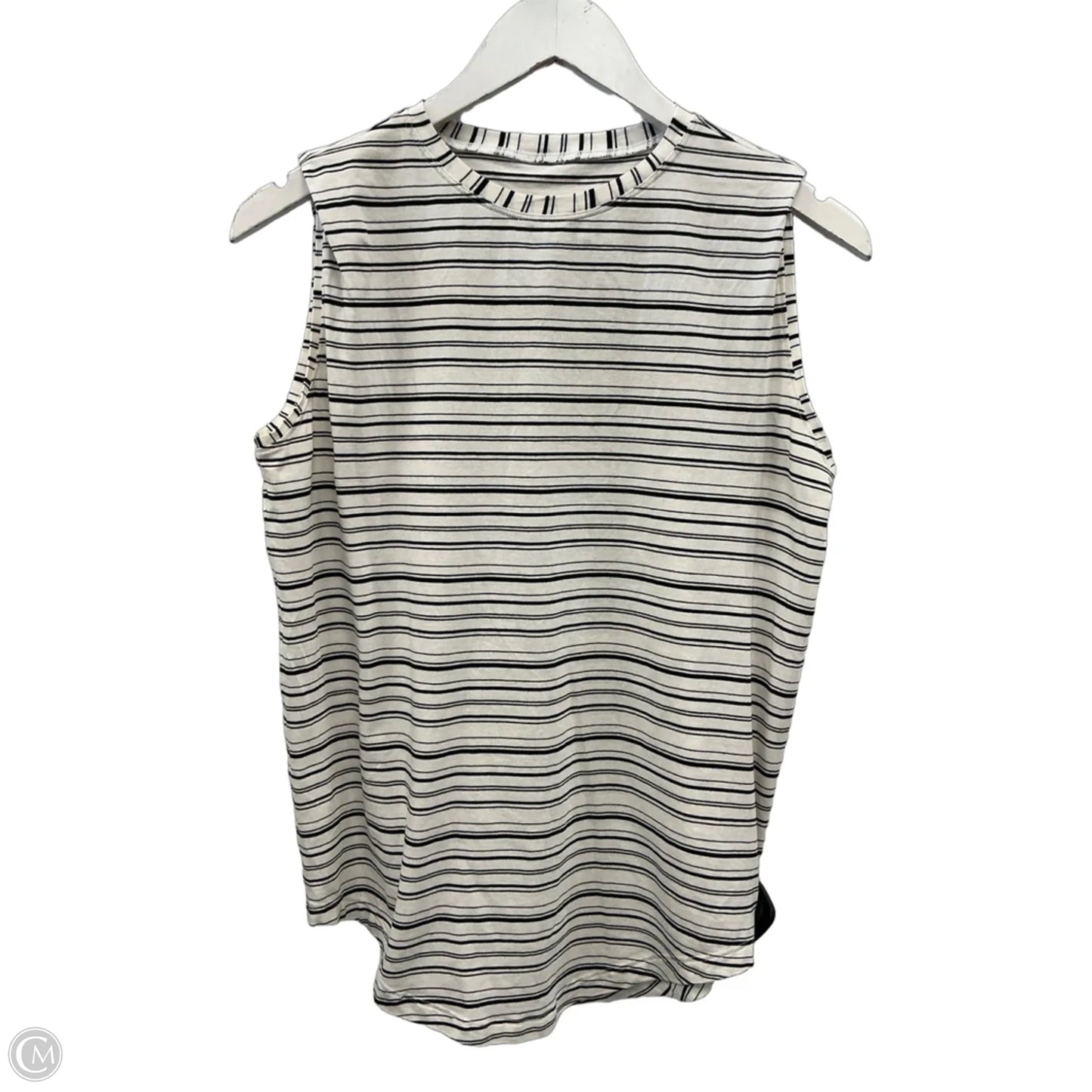 Athletic Tank Top By Lululemon In Black & White, Size: L
