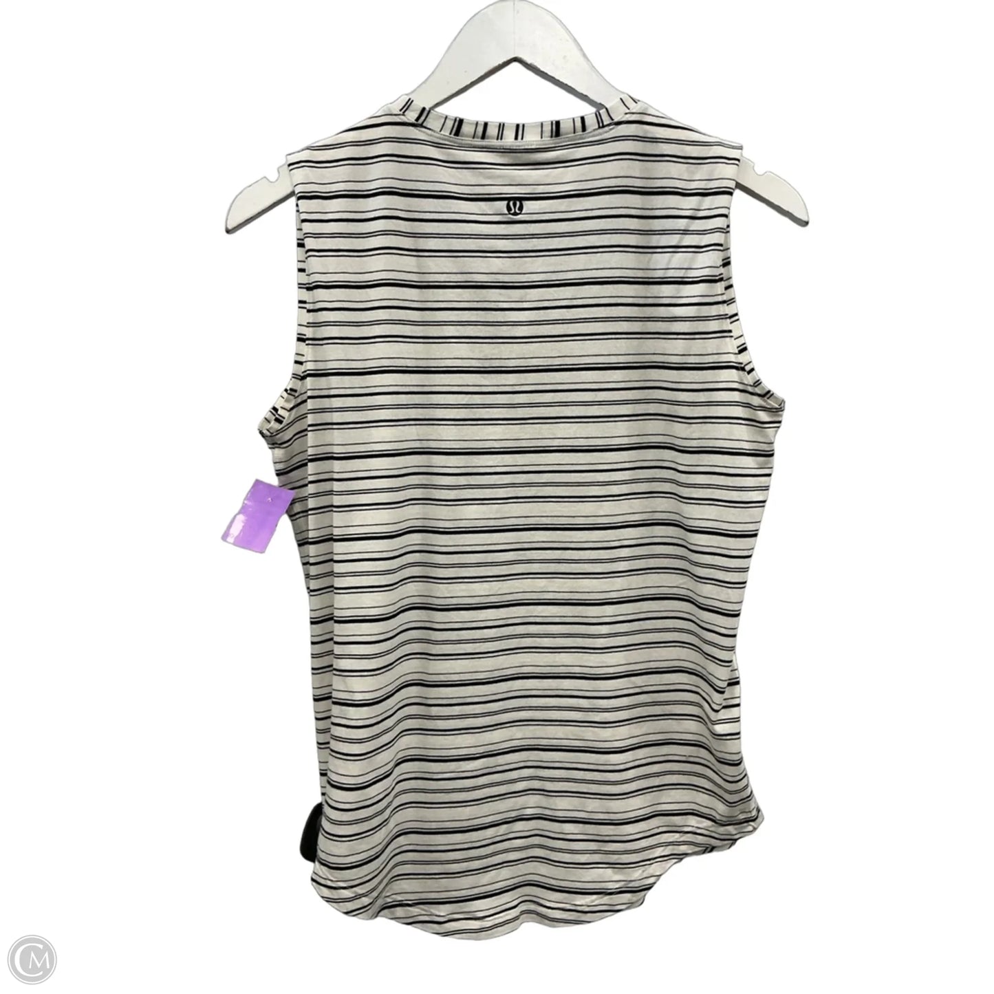 Athletic Tank Top By Lululemon In Black & White, Size: L
