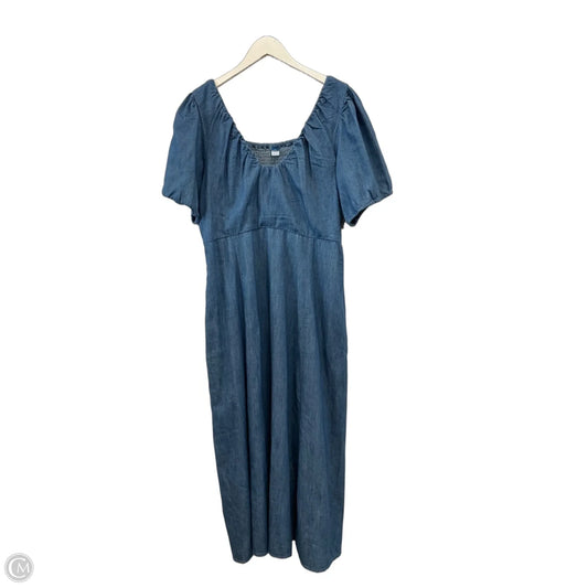 Dress Casual Midi By Old Navy In Blue Denim, Size: Xl