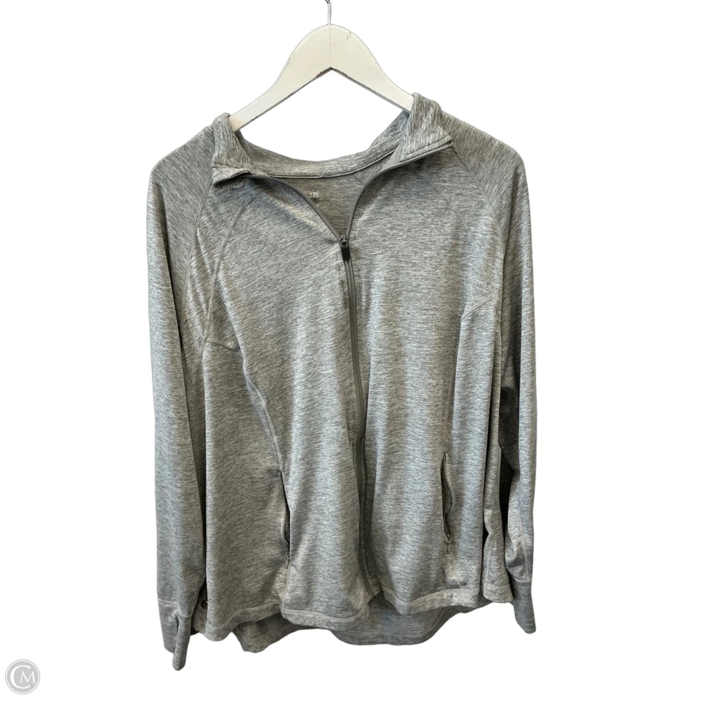 Athletic Jacket By Ideology In Grey, Size: 3x